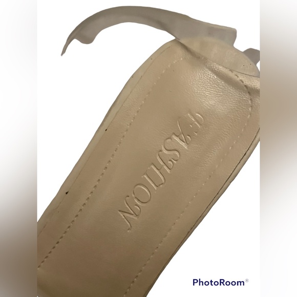 FASHION brand heels. Both the straps and heels are clear. Gently worn. - Picture 4 of 4